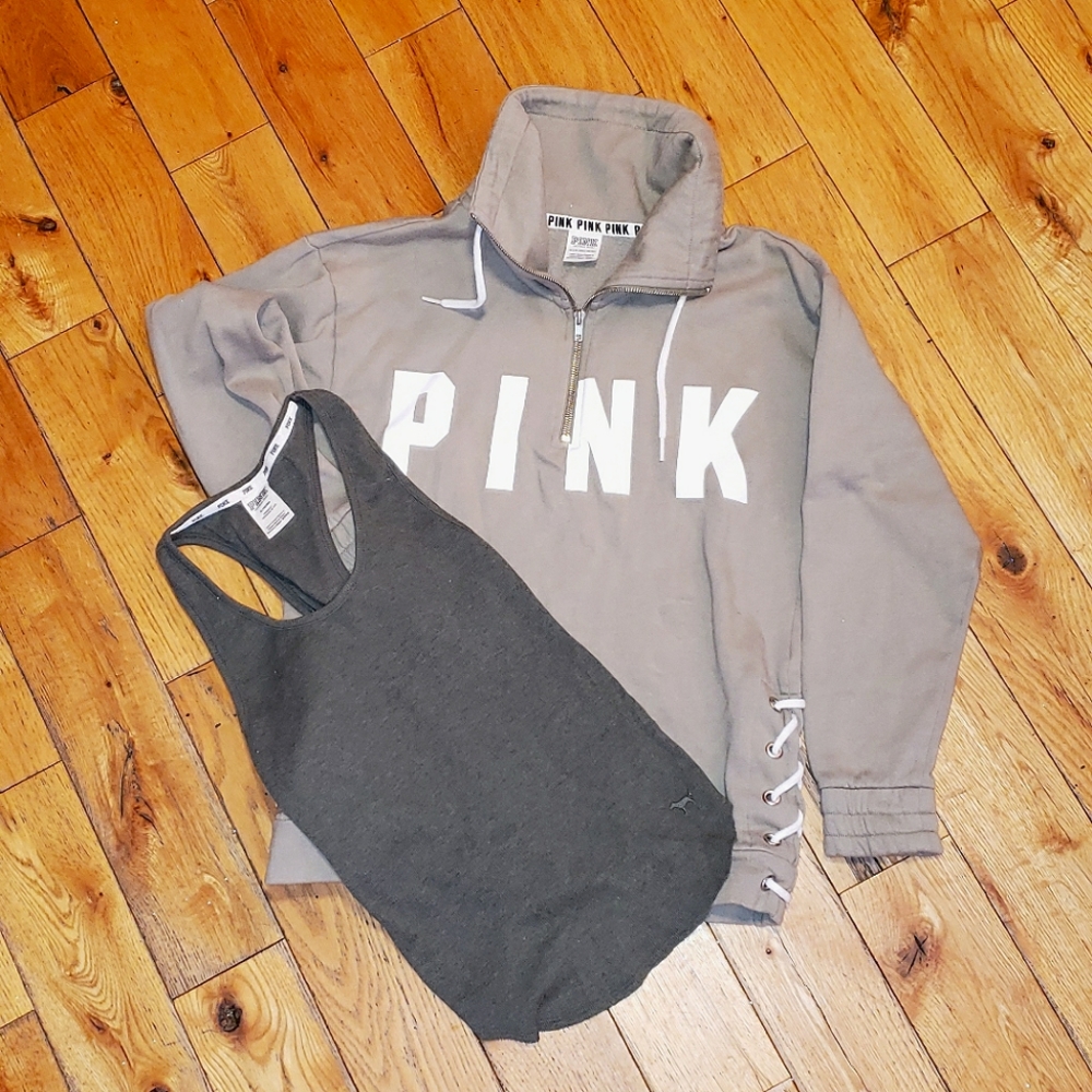 Victoria Secrets pink tank & sweatshirt